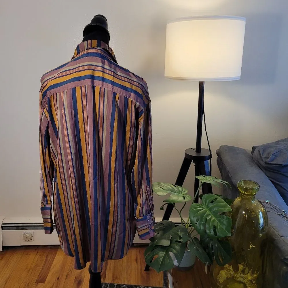 Free people We The Free All Smiles Striped Shirt Multocolor Size XS Oversized - Picture 3 of 15